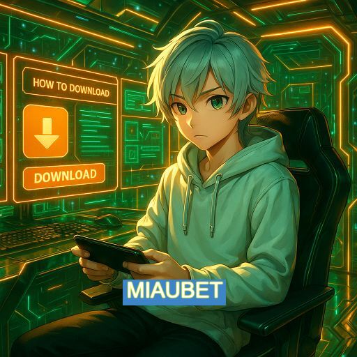 Imagem promocional do app oficial MIAUBET destacando a conveniência de jogar cassino online pelo celular ou navegador