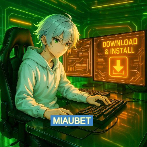 Imagem promocional do app oficial MIAUBET destacando a conveniência de jogar cassino online pelo celular ou navegador