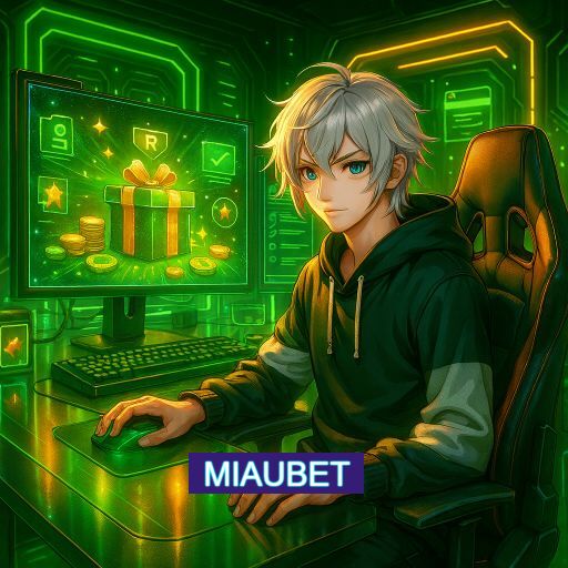 Imagem promocional do app oficial MIAUBET destacando a conveniência de jogar cassino online pelo celular ou navegador