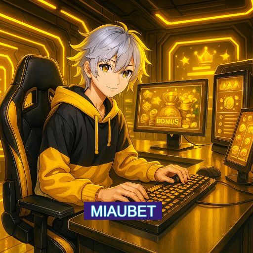 Imagem promocional do app oficial MIAUBET destacando a conveniência de jogar cassino online pelo celular ou navegador