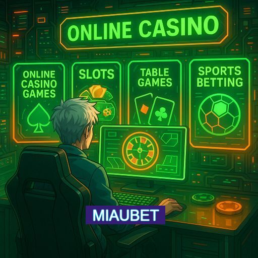 Imagem promocional do app oficial MIAUBET destacando a conveniência de jogar cassino online pelo celular ou navegador