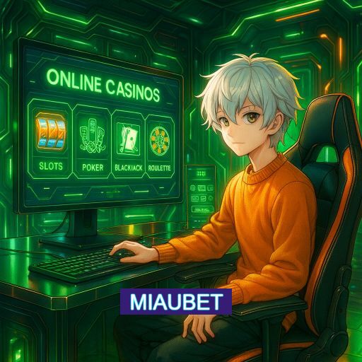 Imagem promocional do app oficial MIAUBET destacando a conveniência de jogar cassino online pelo celular ou navegador