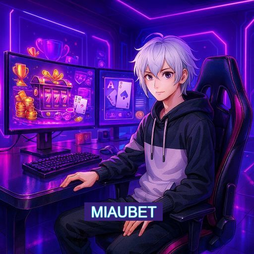 Imagem promocional do app oficial MIAUBET destacando a conveniência de jogar cassino online pelo celular ou navegador